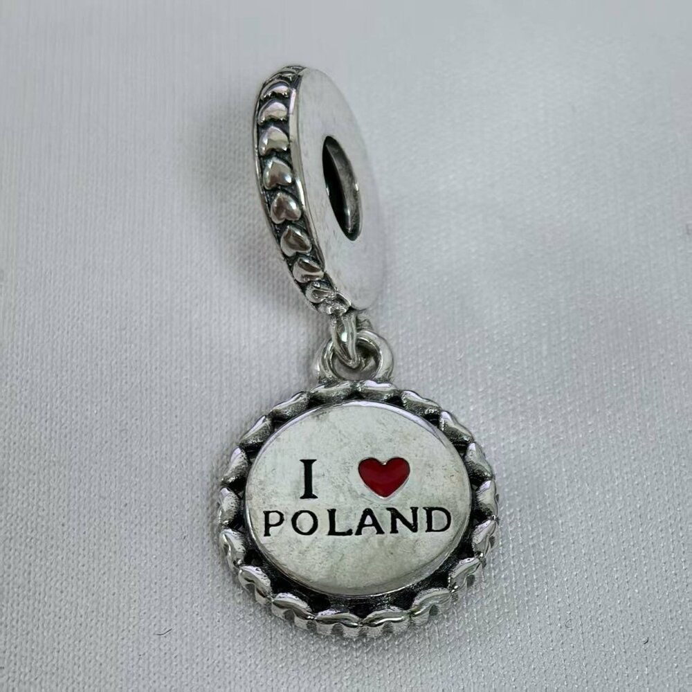 Pandora I Love Poland Travel Charm Pendant, S925 Silver Jewelry - Picture 2 of 4